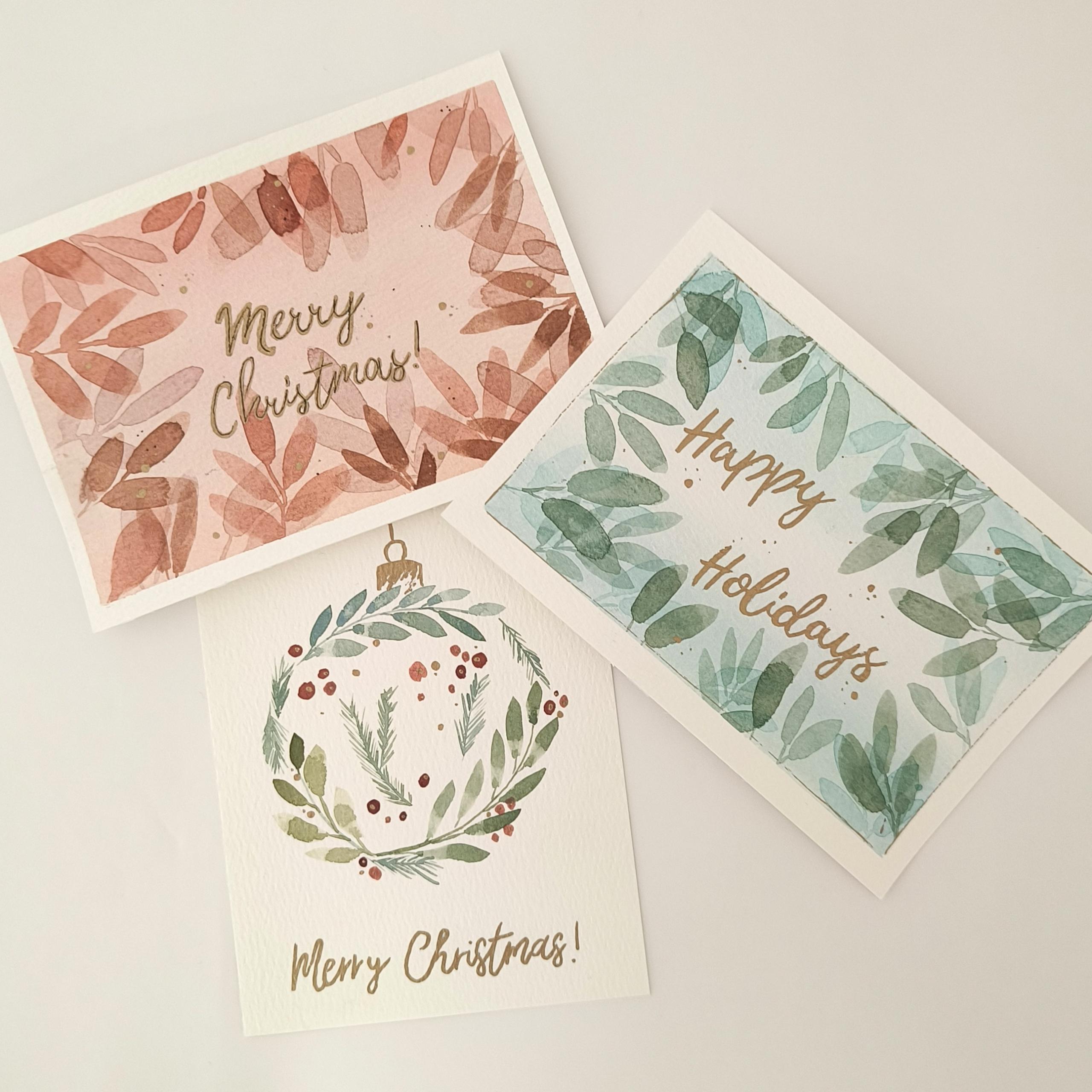 Workshop Kerstkaarten aquarelleren